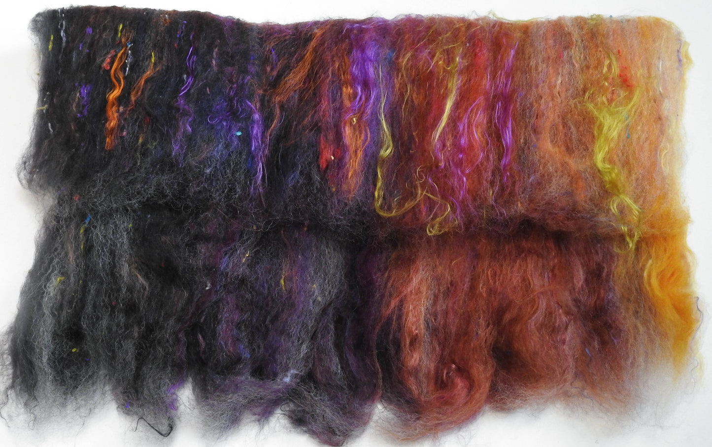 House of the Owl Witch - NON-Sparkle Roly-poly batt -Nash Island fleece; merino, CAMEL, polwarth, silk, bamboo, silk noil