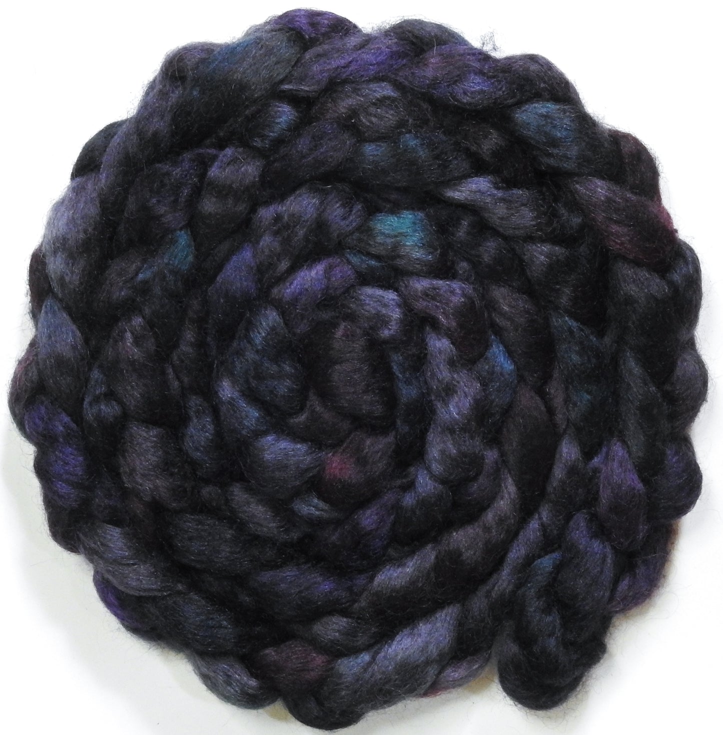 Witch King (6 oz) - Batt in a Braid #52- Wensleydale/ Mulberry silk/ Polwarth (60/25/15)