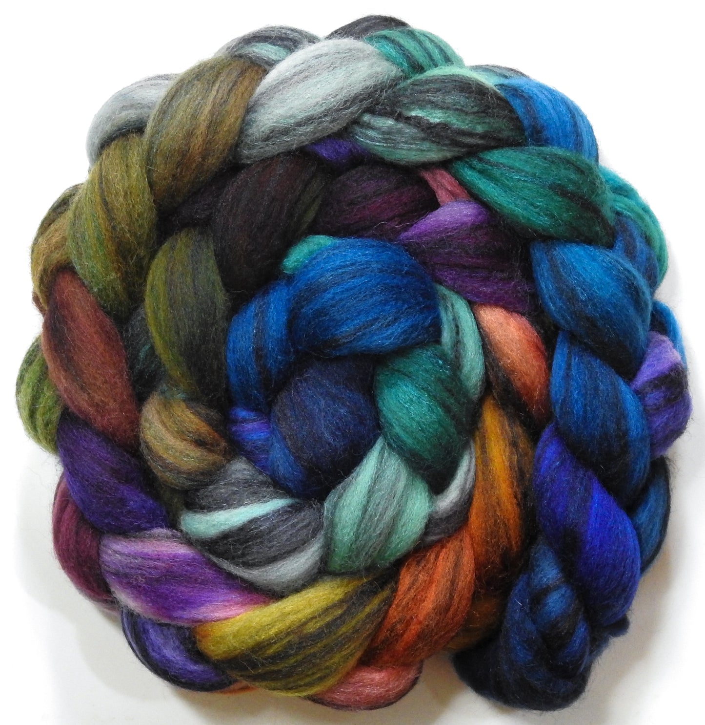 No Scotland, No Party! (5.8 oz) - Batt in a Braid #68 - Lt. Grey Shetland/ Falkland Merino / Black tussah silk (45/30/25)