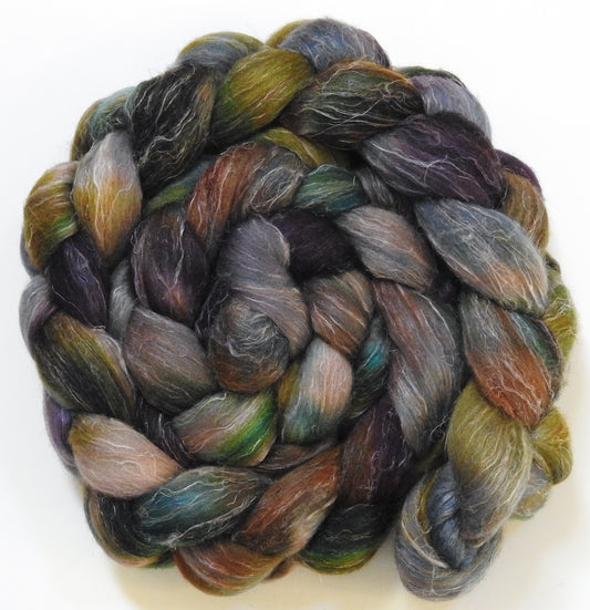 Lodestone (5.6 oz) - Batt in a Braid #29 - Rambouillet / Tussah / Flax (40/40/20)
