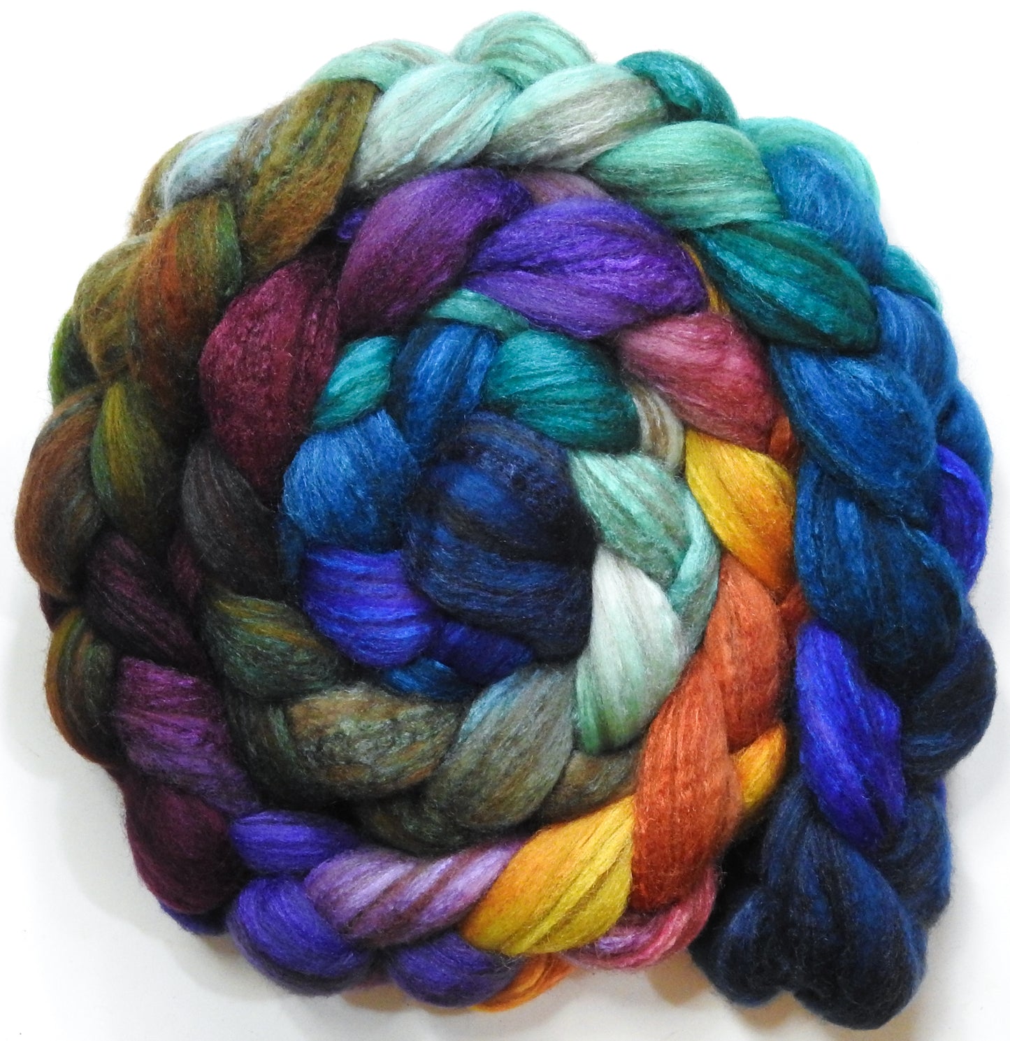 No Scotland, No Party! (5.7 oz) - Batt in a Braid #69 - Manx Loaghtan/ Polwarth / tussah silk /nylon (30/30/30/10)