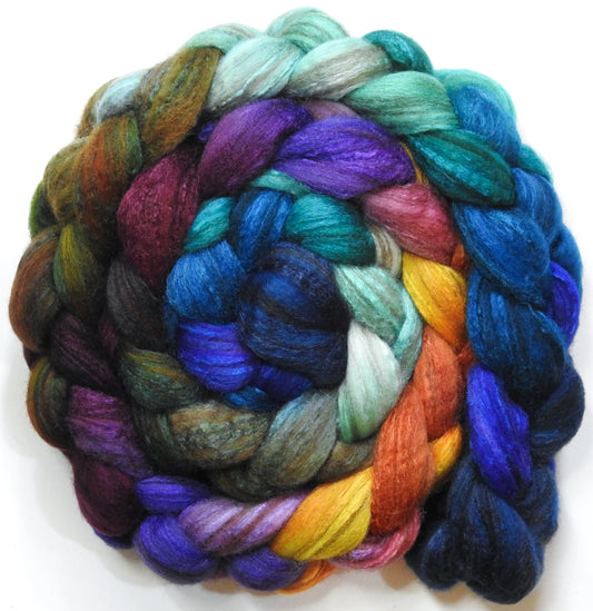 No Scotland, No Party! (5.7 oz) - Batt in a Braid #69 - Manx Loaghtan/ Polwarth / tussah silk /nylon (30/30/30/10)