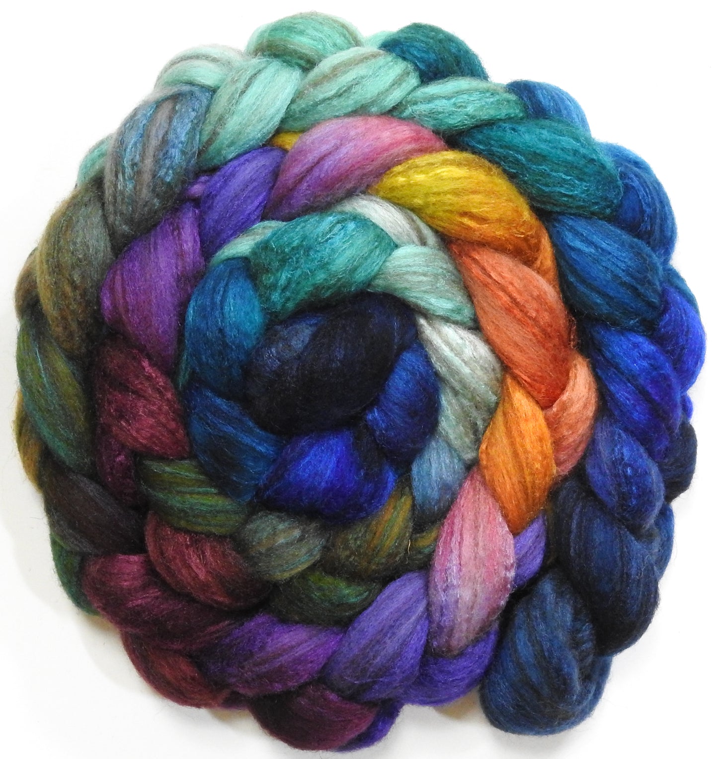 No Scotland, No Party! (5.7 oz) - Batt in a Braid #69 - Manx Loaghtan/ Polwarth / tussah silk /nylon (30/30/30/10)