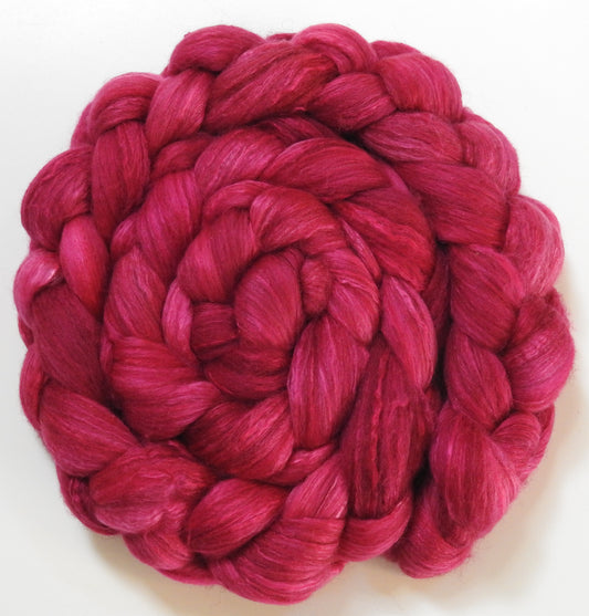 Radish- Batt in a Braid #7 - Polwarth/ Manx / Mulberry silk/ Firestar (30/30/30/10)