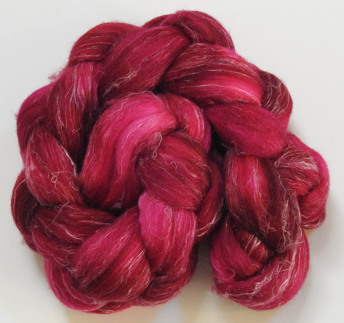 Radish- Batt in a Braid #29 - Rambouillet / Tussah / Flax (40/40/20)