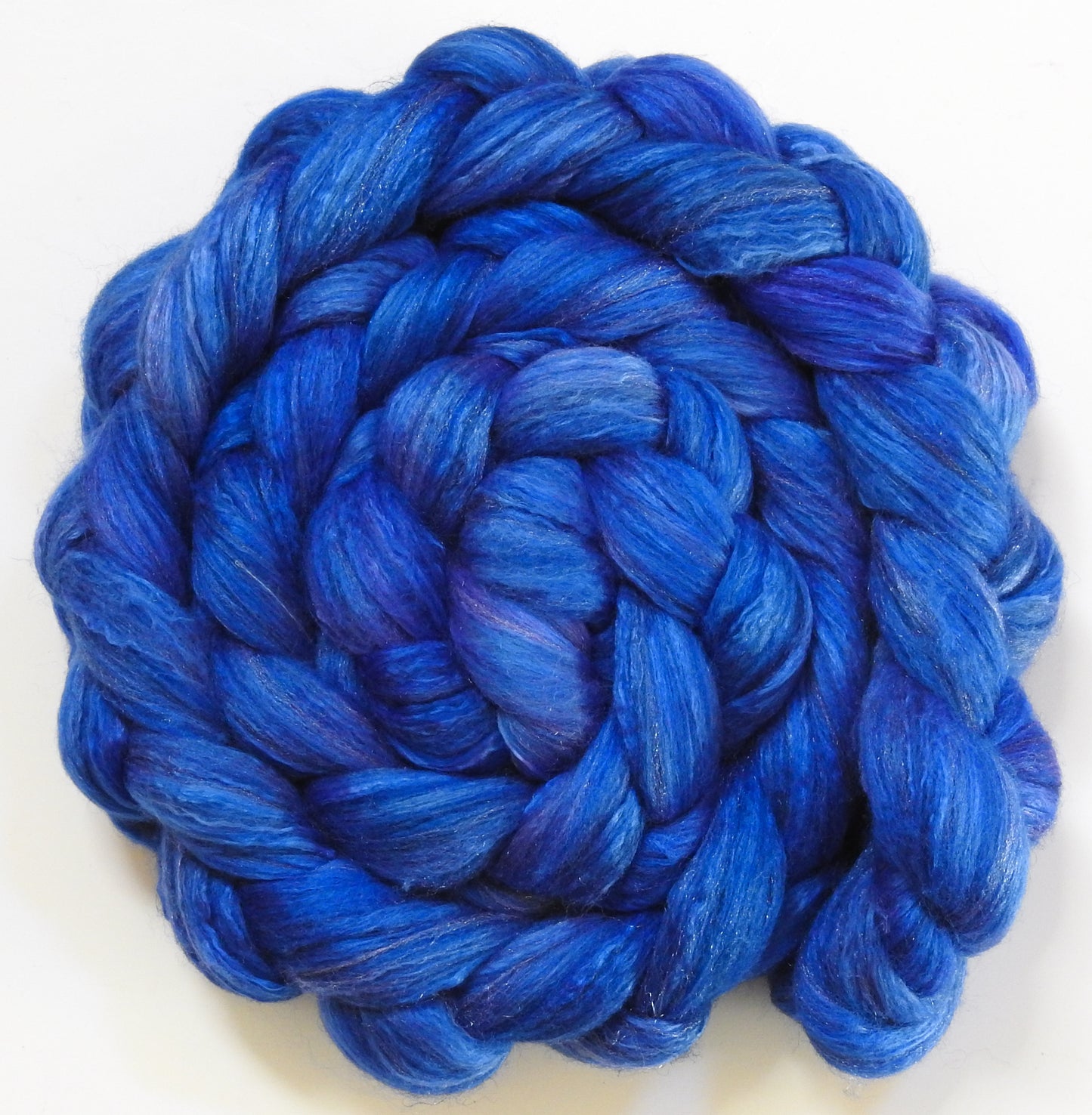 Delft Blue (5.6 oz) - Batt in a Braid #7 - Polwarth/ Manx / Mulberry silk/ Firestar (30/30/30/10)