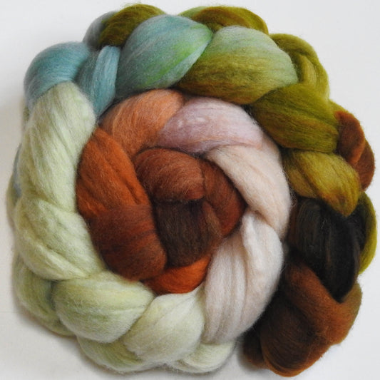 Vintage Bordeaux (5.8 oz) - Batt in a Braid #60- Southdown/ Bfl/ Bio-nylon (50/25/25)