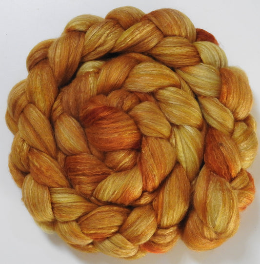 Golden Hour (5.5 oz) - Batt in a Braid #7 - Polwarth/ Manx / Mulberry silk/ Firestar (30/30/30/10)