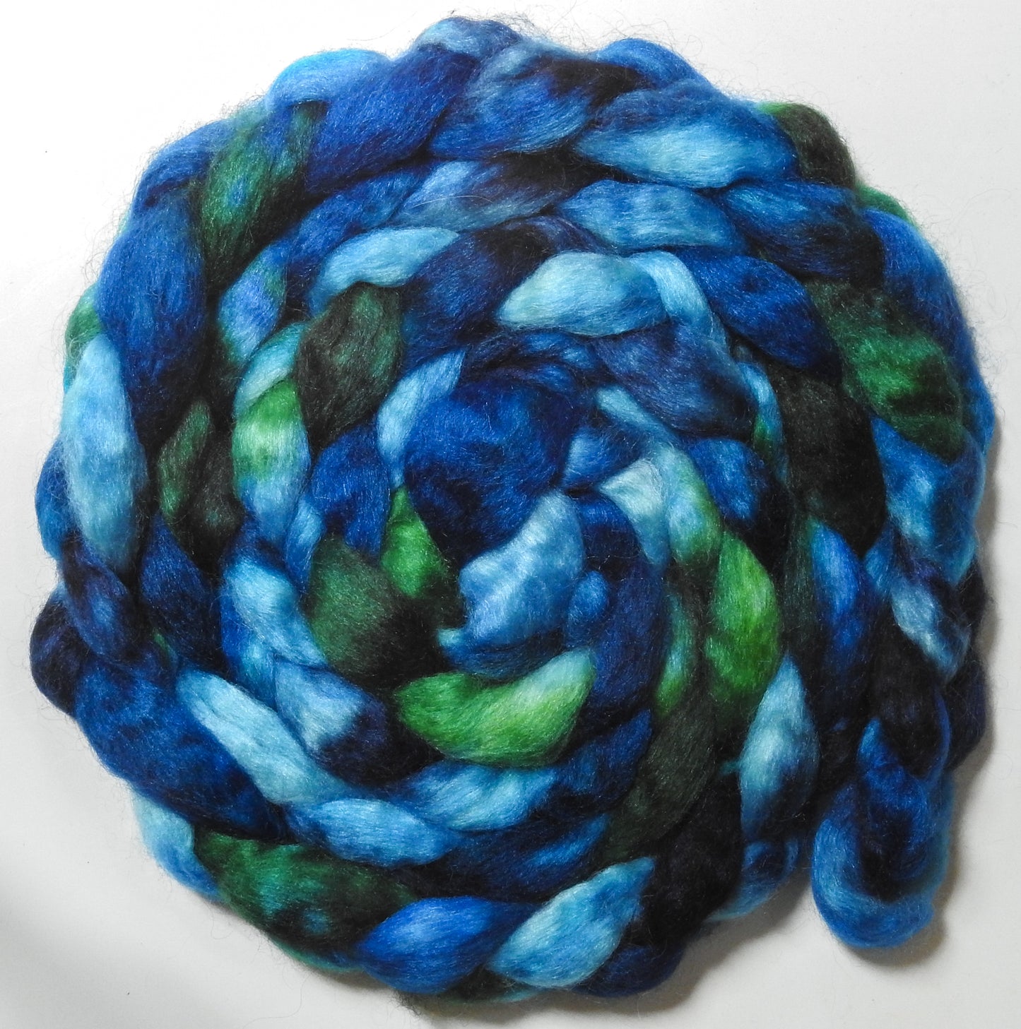 Tartan Army (5.8 oz) - Batt in a Braid #52- Wensleydale/ Mulberry silk/ Polwarth (60/25/15)