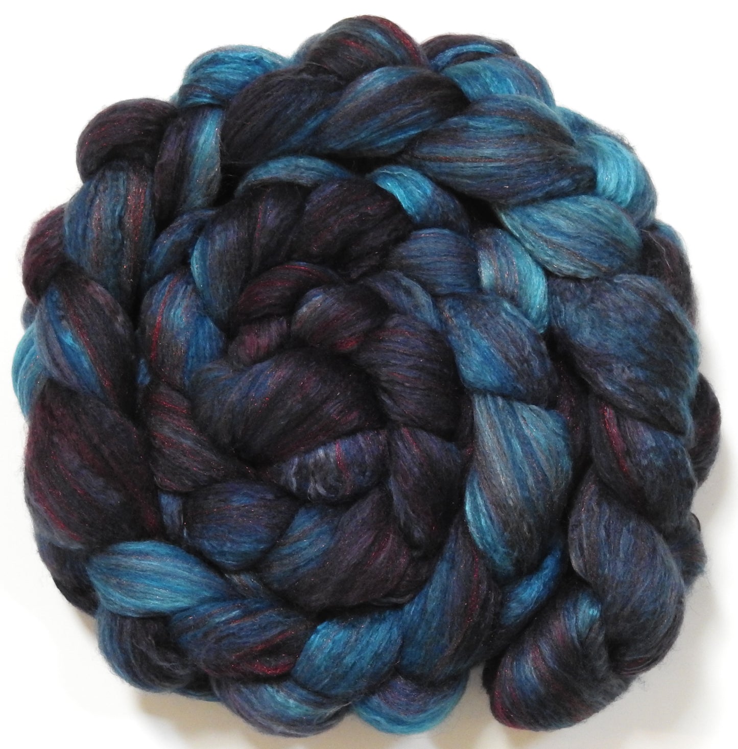 Jean Jacket (5.6 oz) - Batt in a Braid #7 - Polwarth/ Manx / Mulberry silk/ Firestar (30/30/30/10)