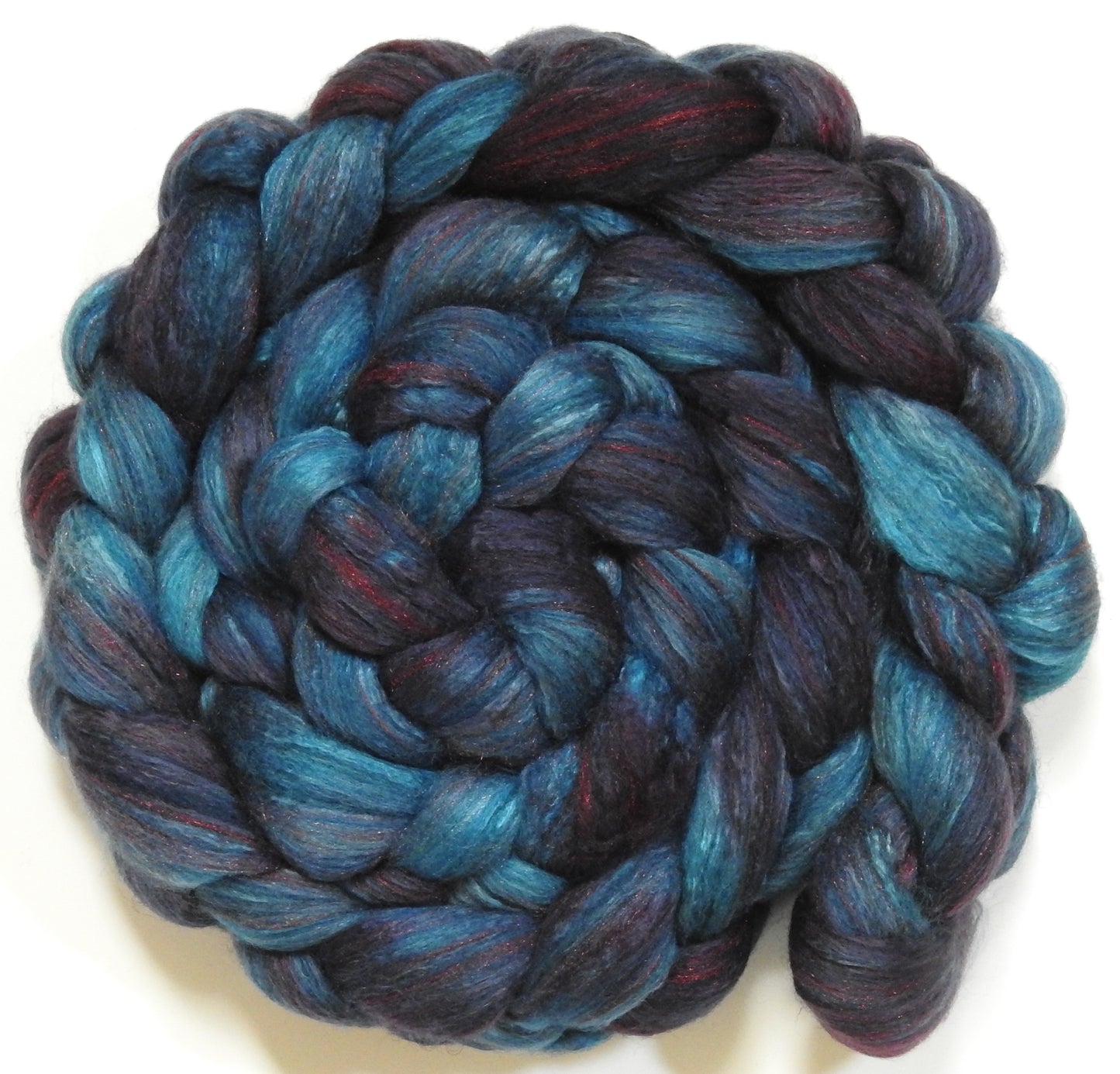 Jean Jacket (5.6 oz) - Batt in a Braid #7 - Polwarth/ Manx / Mulberry silk/ Firestar (30/30/30/10)