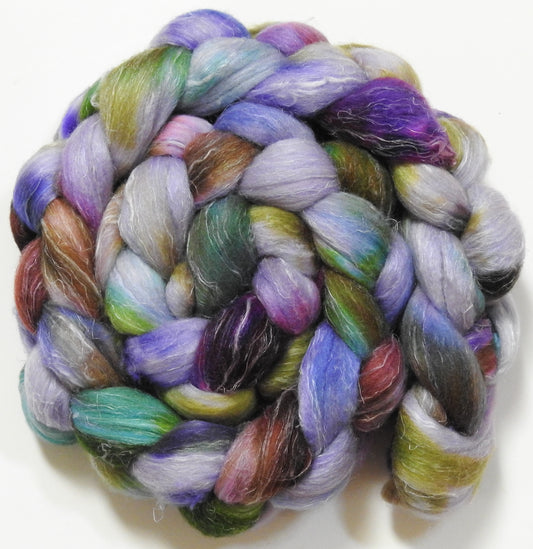 Fiona (5.6 oz) - Batt in a Braid #29 - Rambouillet / Tussah / Flax (40/40/20)