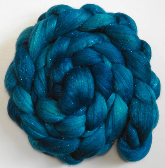 Azure (5.6 oz.) - Batt in a Braid #41 - Llama / Merino ( 18 mic.)/ Mulberry silk/ Stellina (40/30/25/5)