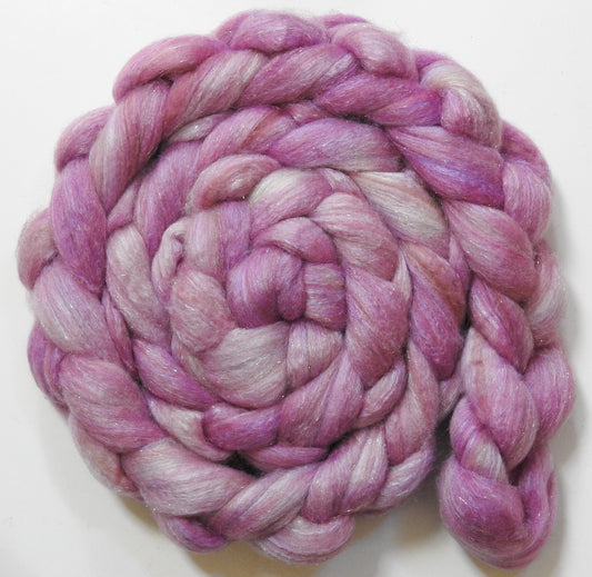 Peony (5.6 oz) - Batt in a Braid #67 - Polwarth/Baby Camel/Tussah Silk/Gold Stellina (40/25/25/10)
