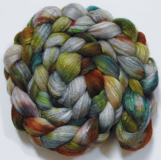 Stonecrop (5.6 oz) - Batt in a Braid #7 - Polwarth/ Manx / Mulberry silk/ Firestar (30/30/30/10)