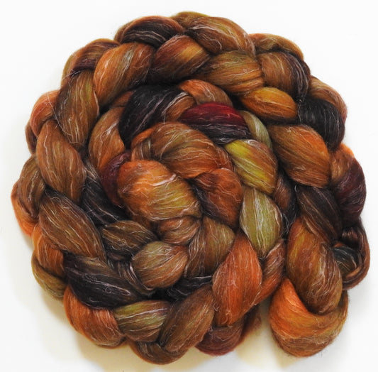 Rustle (5.7 oz) - Batt in a Braid #29 - Rambouillet / Tussah / Flax (40/40/20)