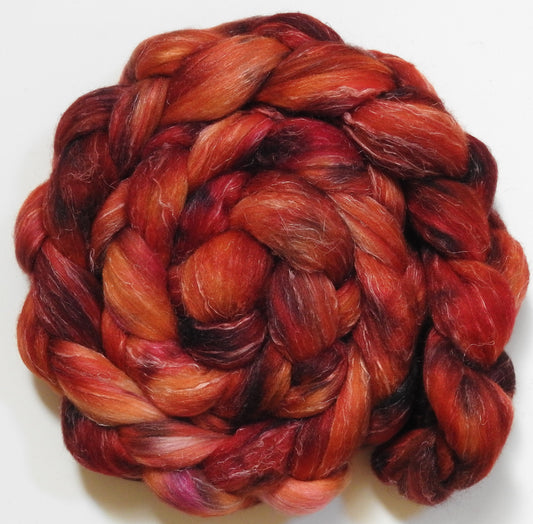 Hawthorne Berries (5.6 oz) - Batt in a Braid #29 - Rambouillet / Tussah / Flax (40/40/20)