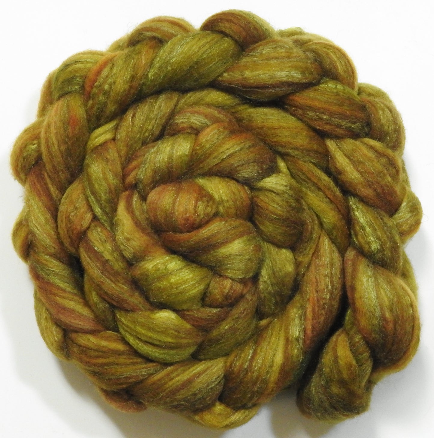 Sphagnum (5.7 oz) - Batt in a Braid #69 - Manx Loaghtan/ Polwarth / tussah silk /nylon (30/30/30/10)