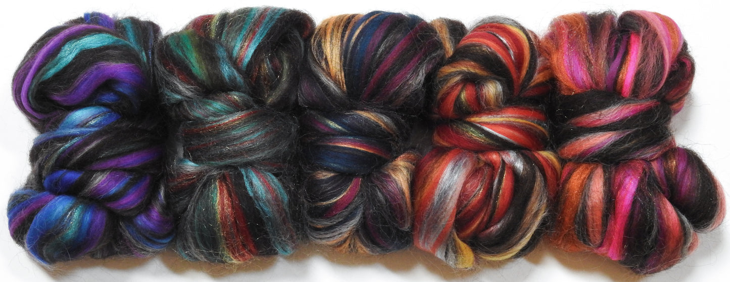 Webb Nebula Sampler Set - ( 5 oz total) Merino/ Zwartables / Grey Gotland / Tussah Silk/ Trilobal Nylon (40/25/15/10/10) (Copy)