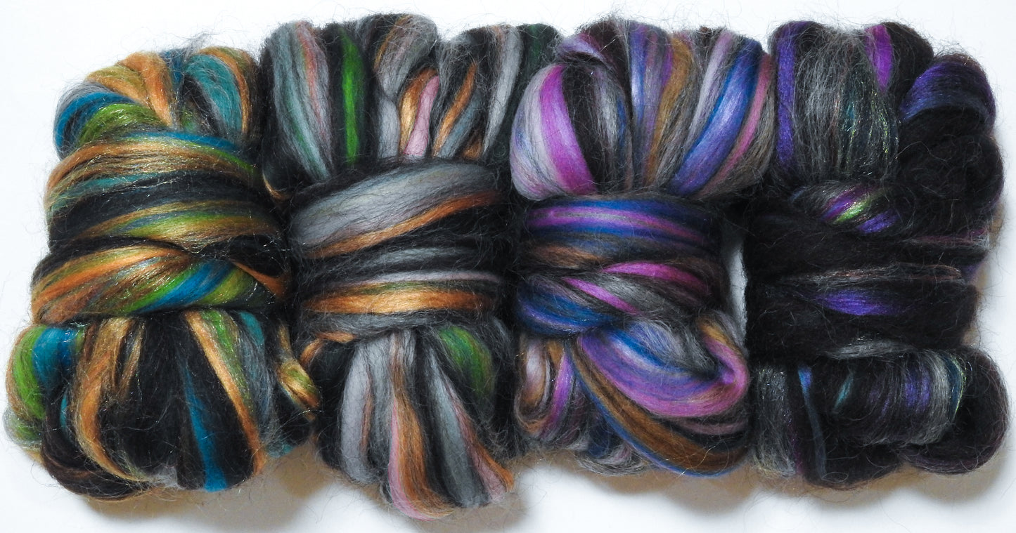 Hubble Nebula Sampler Set - (4 oz total) Merino/ Zwartables / Grey Gotland / Tussah Silk/ Trilobal Nylon (40/25/15/10/10)