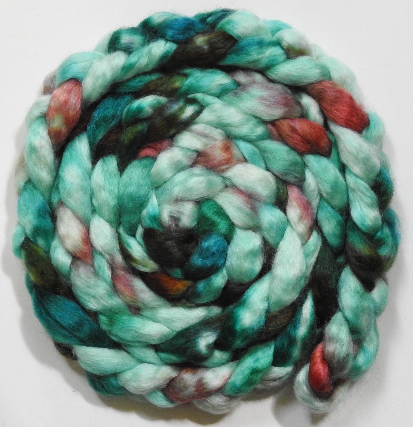 Lady Liberty (5.8 oz) - Batt in a Braid #52- Wensleydale/ Mulberry silk/ Polwarth (60/25/15)