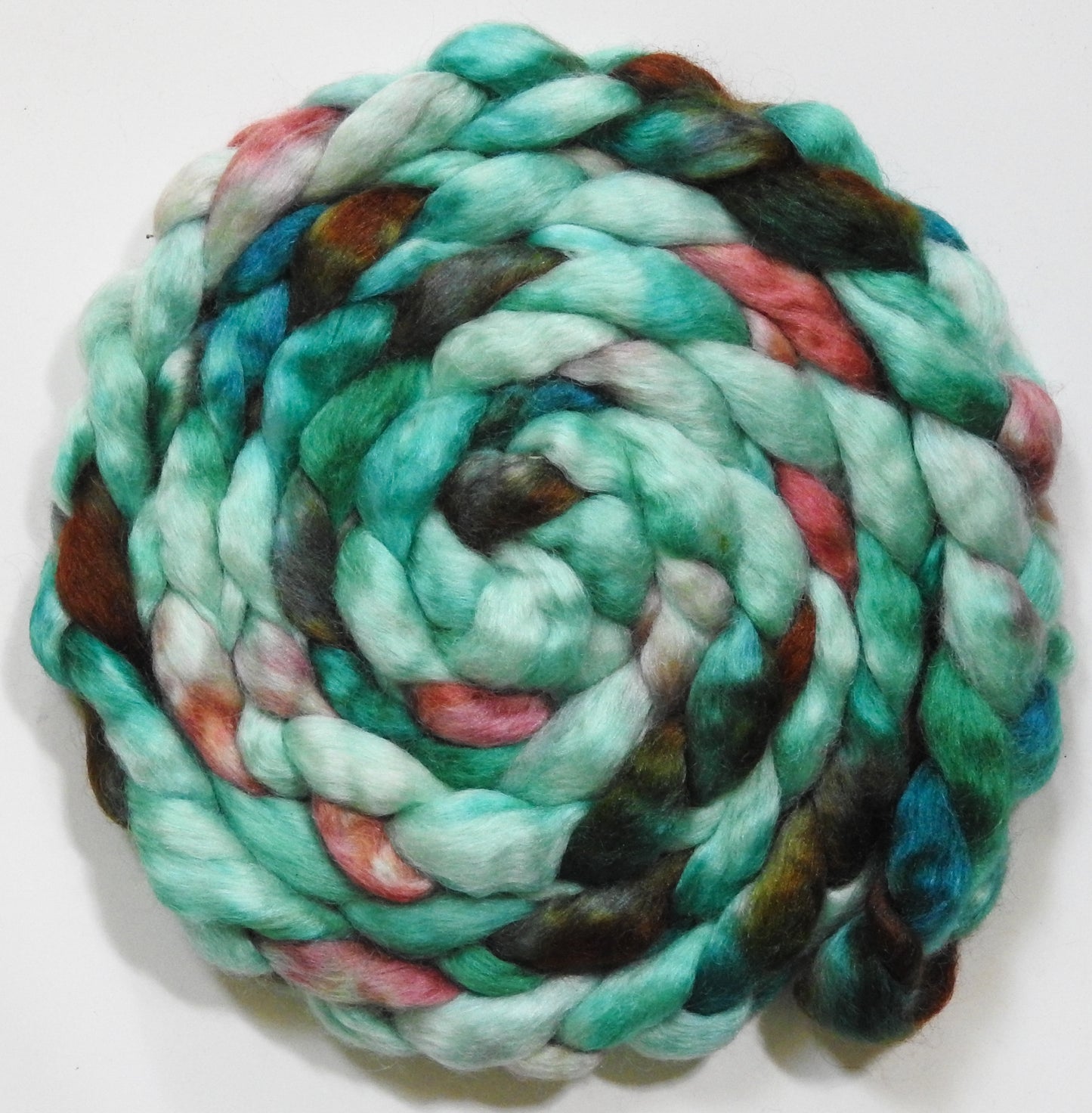 Lady Liberty (5.8 oz) - Batt in a Braid #52- Wensleydale/ Mulberry silk/ Polwarth (60/25/15)