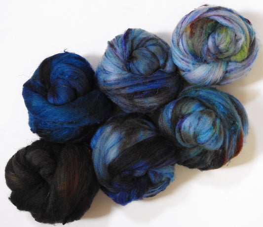 Sound of Iona  - Gradient  Set -(8.4 oz) - Batt in a Braid #65 - Rambouillet/ Cormo / Sari Silk/ tussah silk (40/25/25/10)