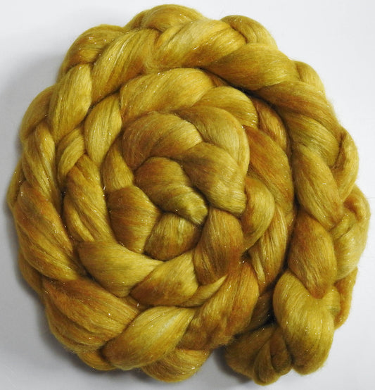 Sunflower (5.6 oz.) - Batt in a Braid #41 - Llama / Merino ( 18 mic.)/ Mulberry silk/ Stellina (40/30/25/5)