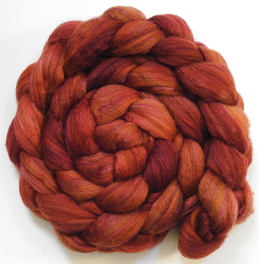 Henna- Batt in a Braid #7 - Polwarth/ Manx / Mulberry silk/ Firestar (30/30/30/10)