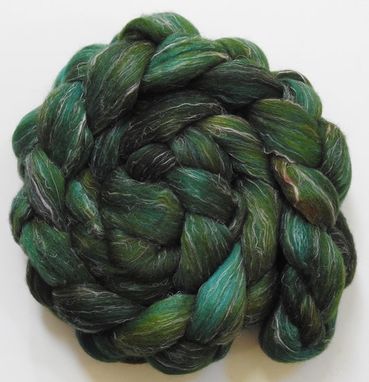 Broccoli (5.7 oz) - Batt in a Braid #29 - Rambouillet / Tussah / Flax (40/40/20)