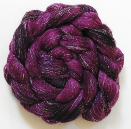 Mulberry (5.8 oz) - Batt in a Braid #29 - Rambouillet / Tussah / Flax (40/40/20)