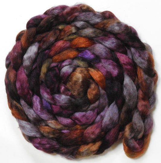 Home Sweet Home (5.7 oz) - Batt in a Braid #52- Wensleydale/ Mulberry silk/ Polwarth (60/25/15)