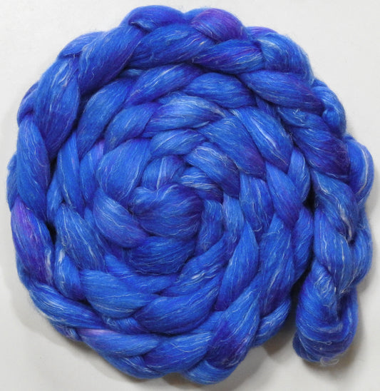 Delft Blue (5.7 oz) - Batt in a Braid #3 - Polwarth/ Tussah Silk/ Flax (50/25/25)