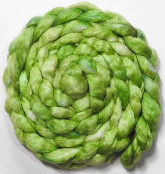 Cucumber (5.6 oz) - Batt in a Braid #52- Wensleydale/ Mulberry silk/ Polwarth (60/25/15)