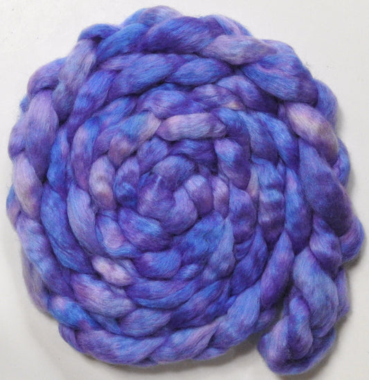 Japanese Wisteria (5.6 oz) - Batt in a Braid #52- Wensleydale/ Mulberry silk/ Polwarth (60/25/15)