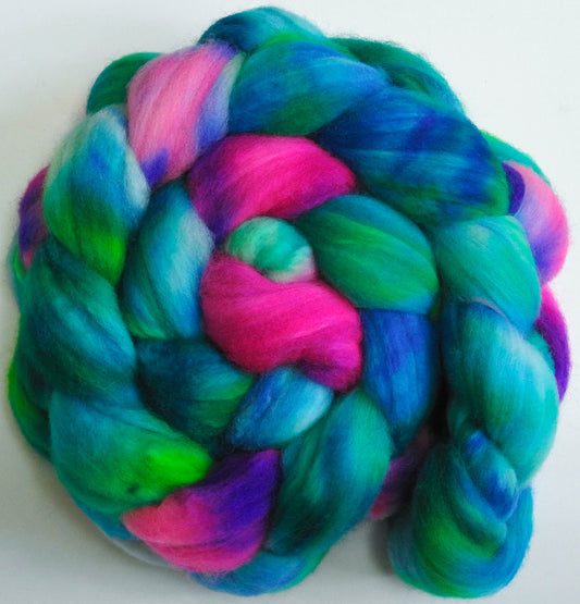 Malibu Beach (5.8 oz) - Batt in a Braid #60- Southdown/ Bfl/ Bio-nylon (50/25/25)