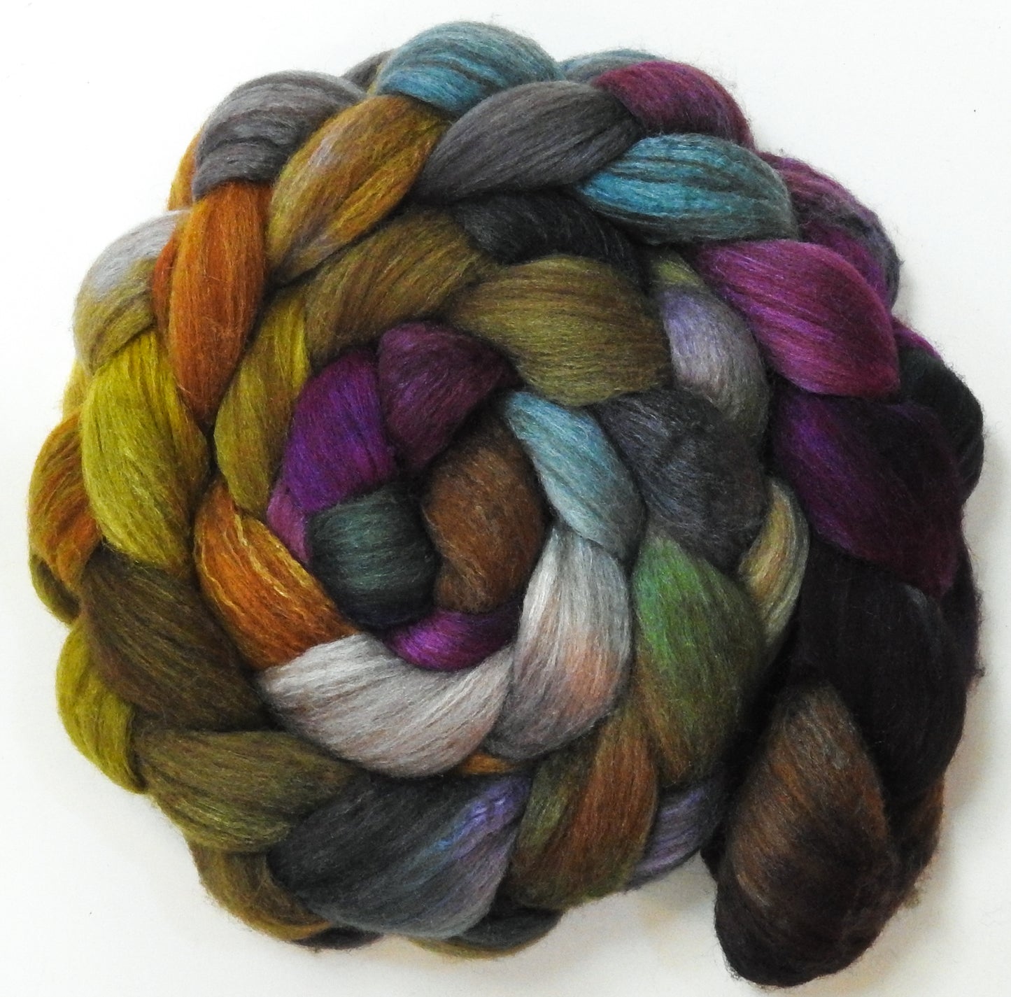 Stone Quarry (5.7 oz) - Batt in a Braid #69 - Manx Loaghtan/ Polwarth / tussah silk /nylon (30/30/30/10)