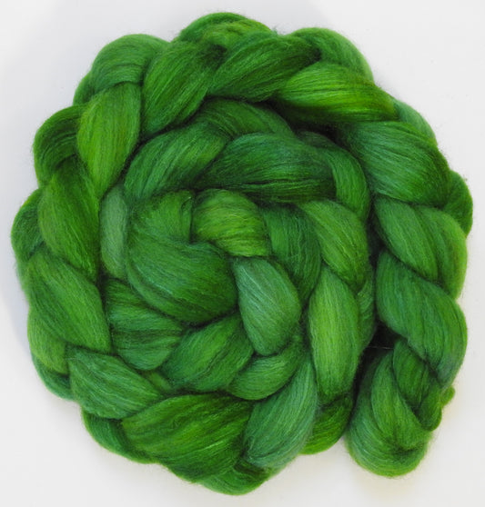 Grinch (5.7 oz) - Batt in a Braid #27 - Lt. Grey Shetland/ Falkland Merino / tussah silk (50/25/25)