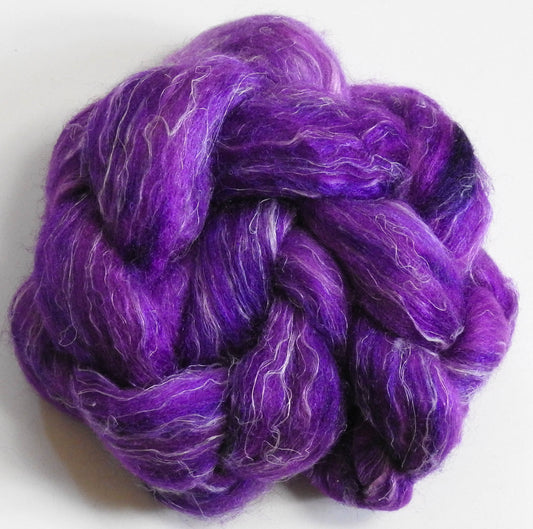 Tyrian Purple- Batt in a Braid #29 -(1.2 oz.) - Rambouillet / Tussah / Flax (40/40/20)