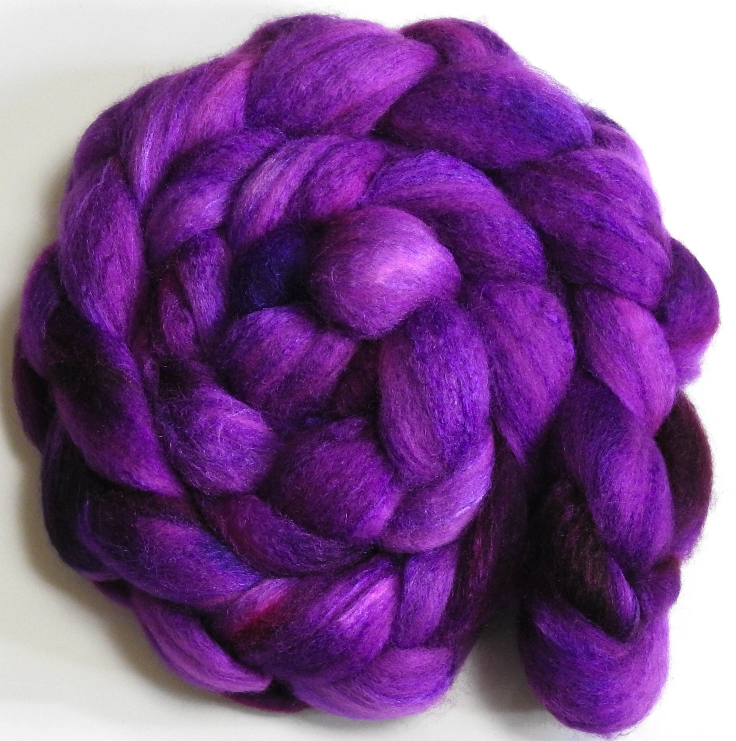 Tyrian Purple - Batt in a Braid #63 (Cormo/ CAMEL/ silk -60/20/20)