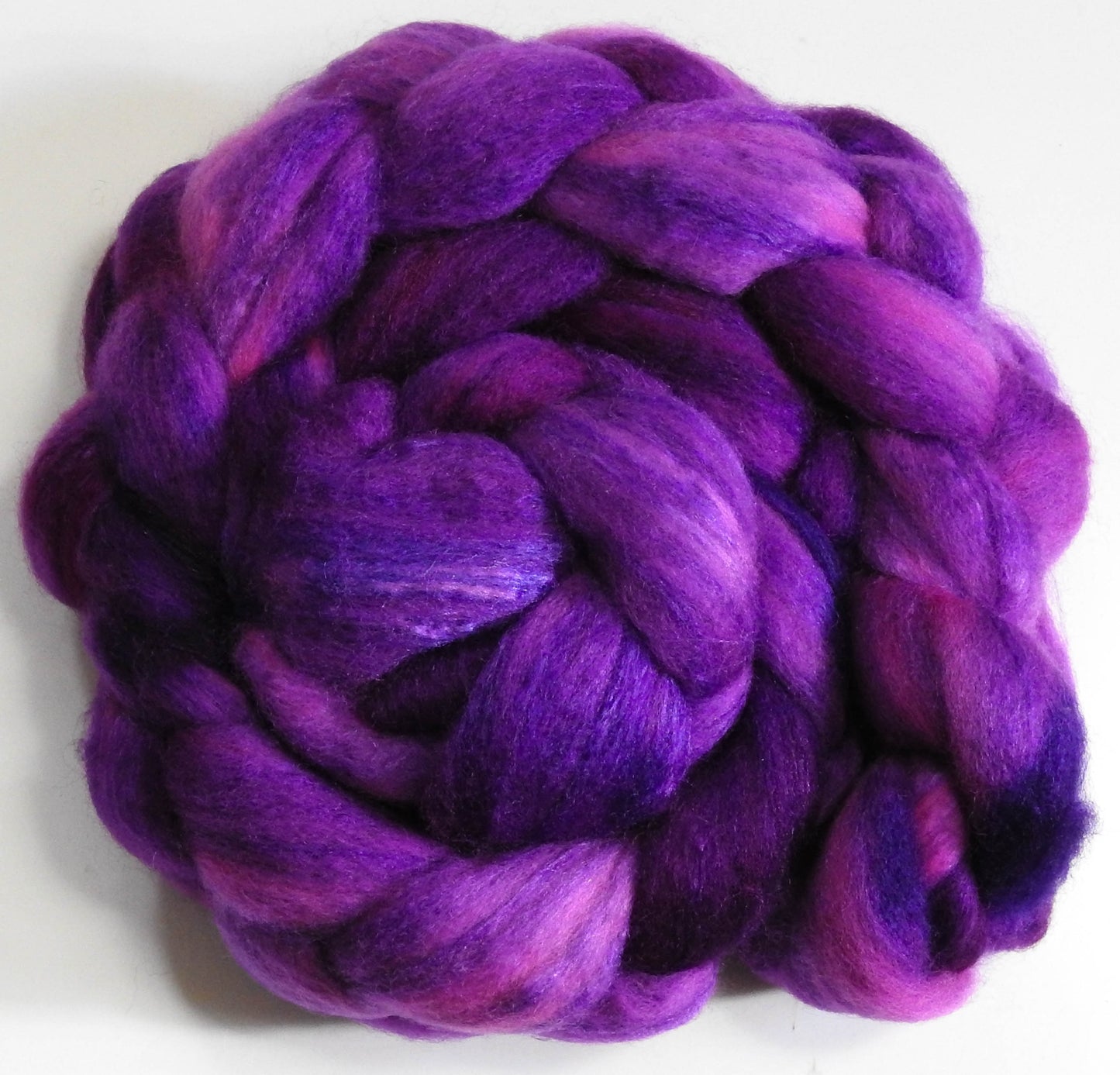 Tyrian Purple - Batt in a Braid #63 (Cormo/ CAMEL/ silk -60/20/20)