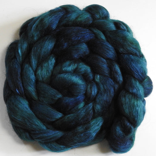 Maelstrom (5.8 oz) - Batt in a Braid #52- Wensleydale/ Mulberry silk/ Polwarth (60/25/15)