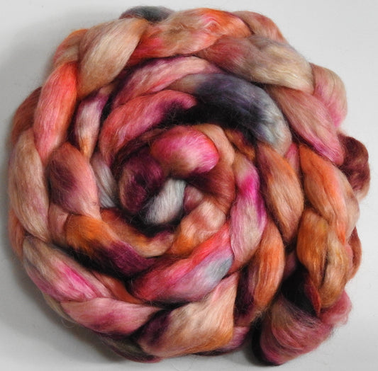Sourpuss (5.7 oz) - Batt in a Braid #52- Wensleydale/ Mulberry silk/ Polwarth (60/25/15)