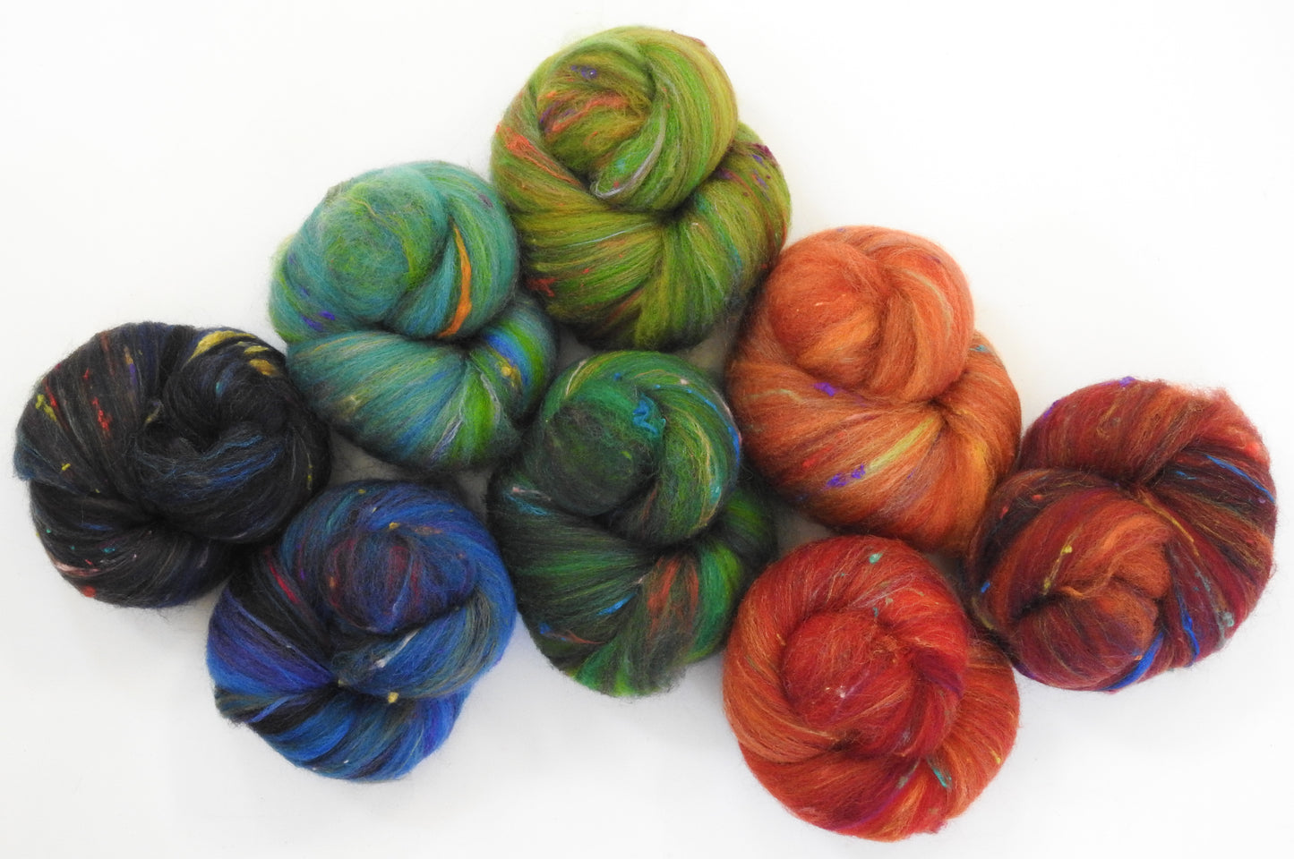 12 Dancing Princesses - NON-Sparkle Sticklebatts -Corriedale fleece, merino, silk, silk noil