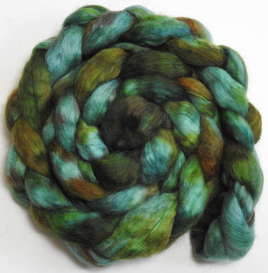 Calypso (5.9 oz) - Batt in a Braid #52- Wensleydale/ Mulberry silk/ Polwarth (60/25/15)