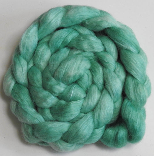 Verdigris (5.7 oz) - Batt in a Braid #52- Wensleydale/ Mulberry silk/ Polwarth (60/25/15)