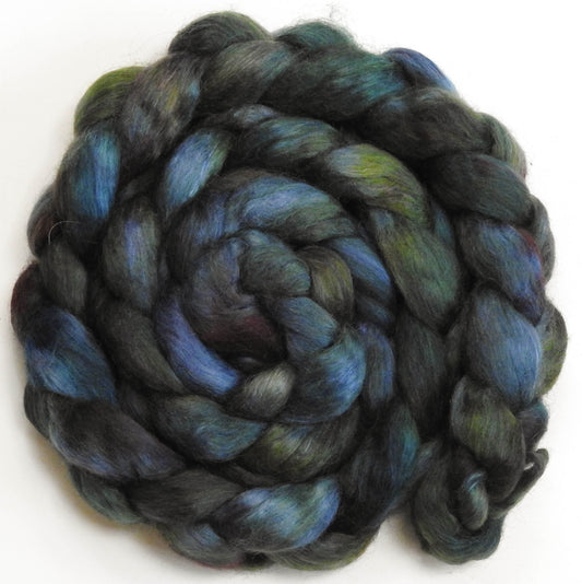 Drizzle (5.8 oz) - Batt in a Braid #52- Wensleydale/ Mulberry silk/ Polwarth (60/25/15)
