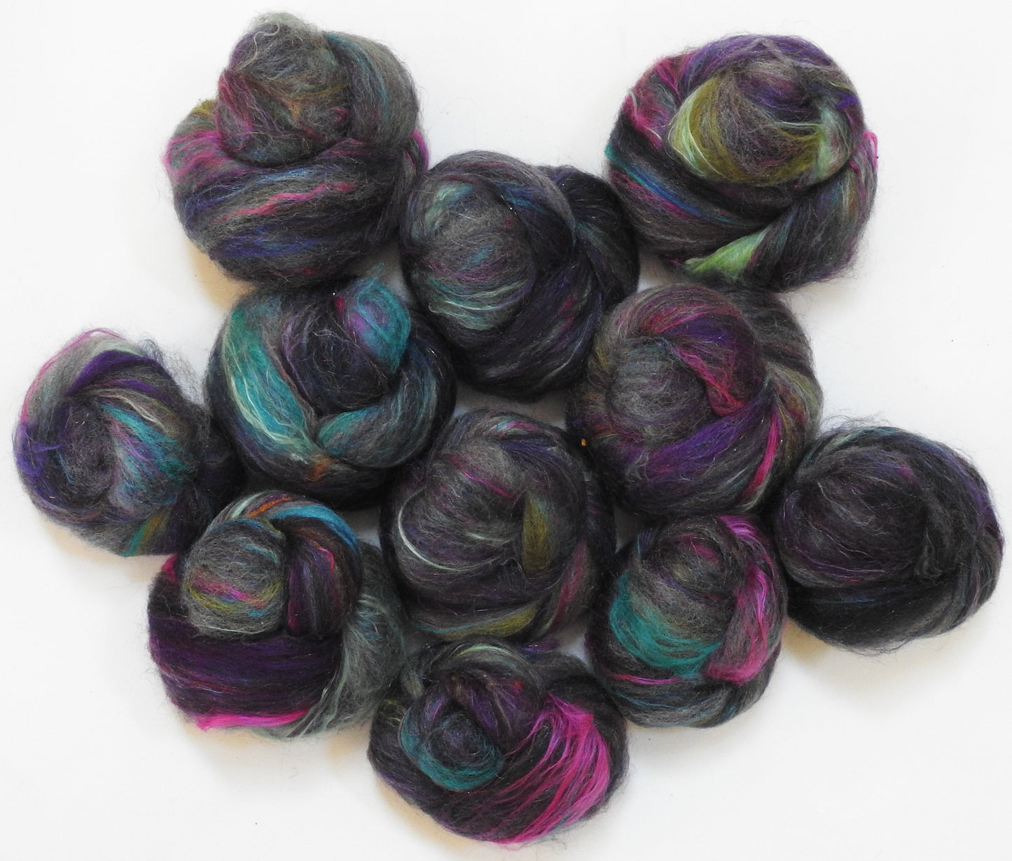 O Come all Ye Faithful - Sparkle Sticklebatts - merino,Corrie X Fleece,  silk, FLAX, sari silk, firestar