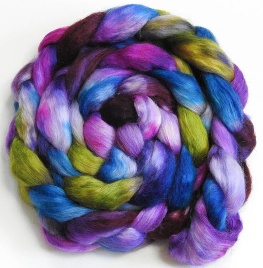 Sea Holly (5.8 oz) - Batt in a Braid #52- Wensleydale/ Mulberry silk/ Polwarth (60/25/15)