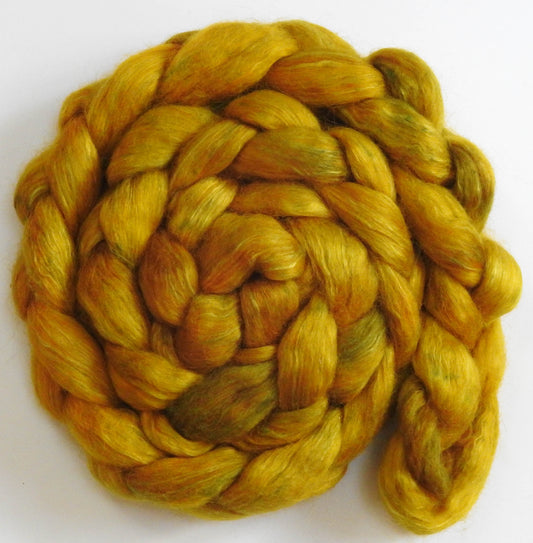 Goldenrod (5.9 oz) - Batt in a Braid #52- Wensleydale/ Mulberry silk/ Polwarth (60/25/15)
